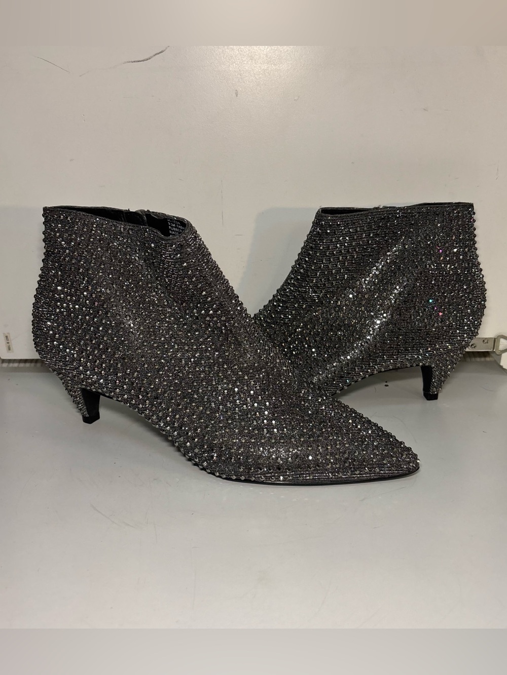 Design Lab Sparkling Crystal Embellished Ankle Boots - Black